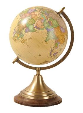 印度进口黄铜地球仪摆件工艺品