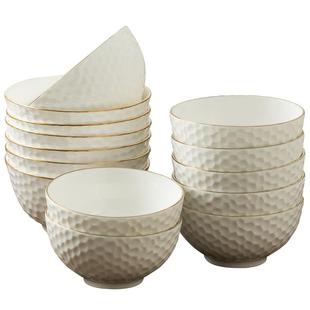 碗家用2025新款高颜值陶瓷吃饭碗盘面碗特别好看的高级瓷碗10个装