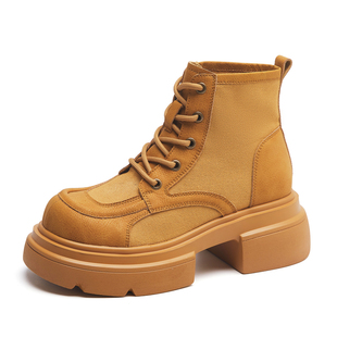 3233小码炸街短靴女厚底黑色马丁靴女款英伦风2025新款女靴子秋夏