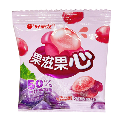 好丽友糖果果滋果心剥皮软糖果汁