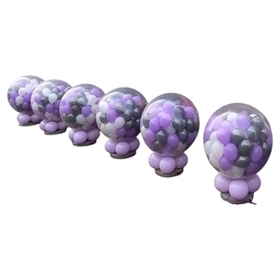 紫色开业地爆球套餐白色场景布置乔迁飘空氦气球装饰氛围全套工具