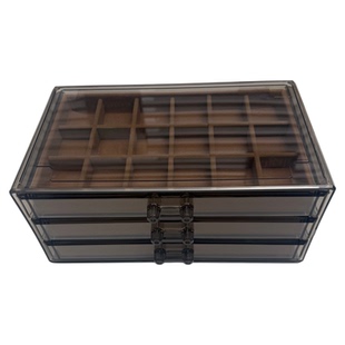 首饰盒多层抽屉式黑棕色大容量戒指耳钉项链耳环防氧化饰品收纳盒