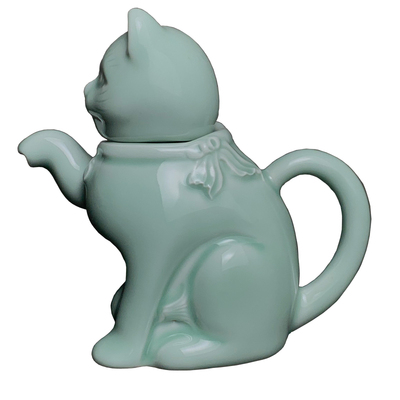 招财猫茶具茶壶老国营青瓷凉水壶