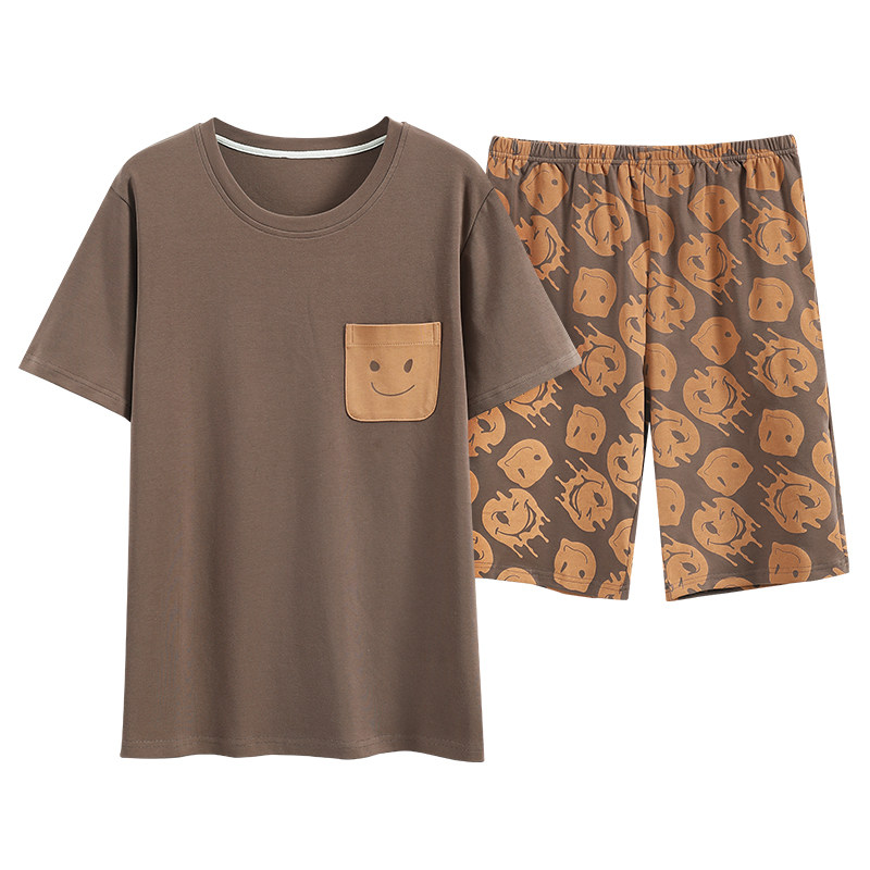 情侣棉大码可爱短袖家居服套装