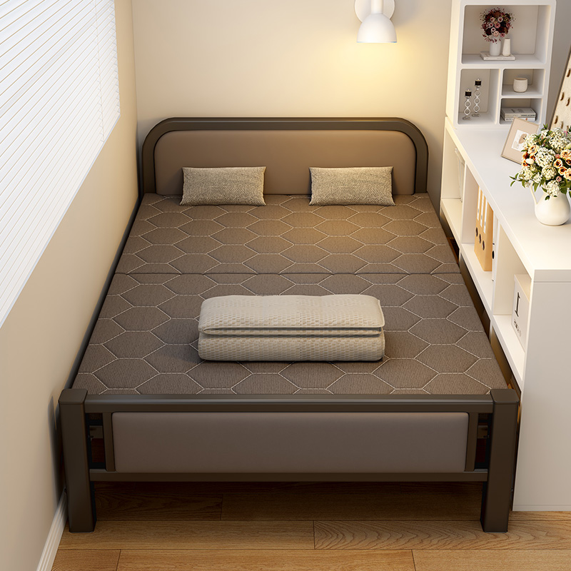 折叠床双人床家用简易午休床加床成人宿舍便携单人床租房硬板铁床