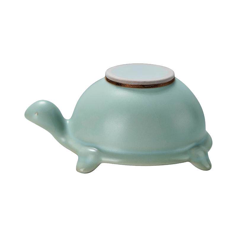 青澹墨雅汝窑茶漏茶滤乌龟天青色