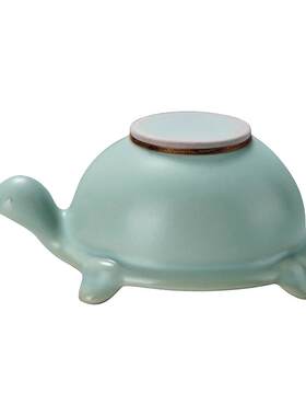 青澹墨雅汝窑茶漏茶滤乌龟天青色
