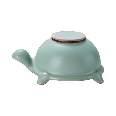 青澹墨雅汝窑茶漏茶滤乌龟天青色