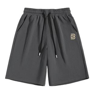 班尼路中灰色休闲短裤男款夏季男士纯棉可外穿大码运动裤五分裤A
