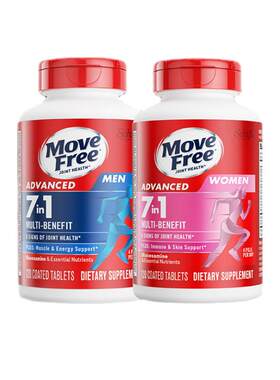 【自营】益节Move Free氨糖软骨素复合维生素男女士定制氨糖120粒