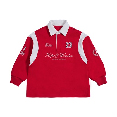 IDS童装运动风字母印花POLO衫