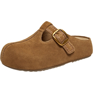 TATA他她女鞋2026春季新款勃肯鞋毛毛鞋子厚底全包拖鞋CLD01AH6