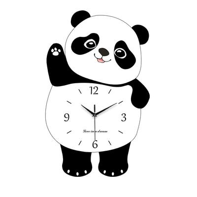 熊猫家用客厅创意静音装饰挂钟