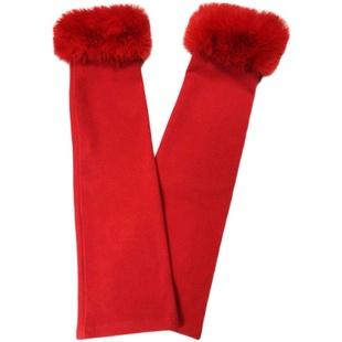 冬季新娘红手套婚纱结婚礼服秀禾敬酒服袖套保暖加厚加绒手袖长款