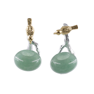 绿酒丨天然东陵玉纯银项链