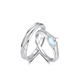 ParasKors PK蓝眼泪对戒纯银情侣戒指原创轻奢小众生日礼物送女友