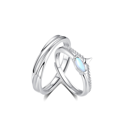 paraskors情侣纯银浪漫对戒戒指