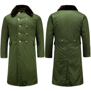 军大衣男绿色风衣东北棉大衣袄黄冬季加厚棉花长款保安服防寒冷库