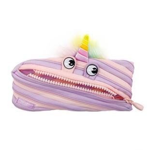 ZIPIT&九木杂物社线下同款限定粉紫独角兽拉链笔袋怪兽拉链袋创意学生文具