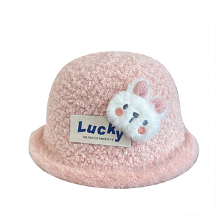 儿童帽子韩系秋冬季可爱百搭女童渔夫帽冬天女宝宝保暖防风水桶帽