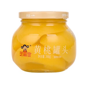 芝麻官黄桃水果罐头366g*4罐即食