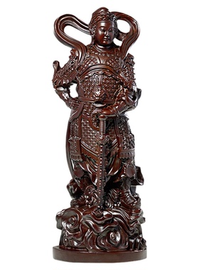 黑檀木雕伽蓝韦陀尊者菩萨寺庙