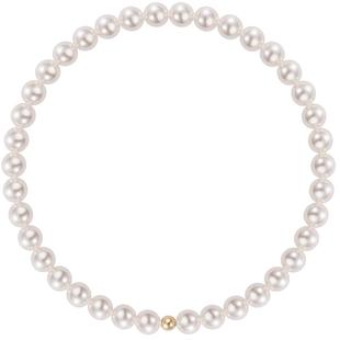 施家2mm巨细强光无暇正圆金珠珍珠手链女简约迷你极细14k包金手饰