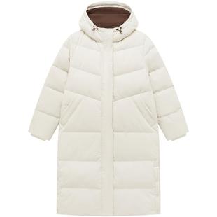 特步中长羽绒服女款秋冬季新款运动女装加绒保暖外套976428640135