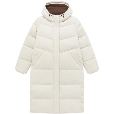 特步中长羽绒服女款秋冬季新款运动女装加绒保暖外套976428640135