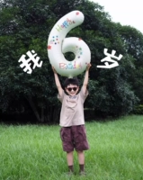 Кремовый цифровой воздушный шар, лента, наклейка, 32 дюймов