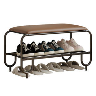 入户玄关换鞋凳中古风高级感长条凳家用门口多功能可坐式鞋柜一体