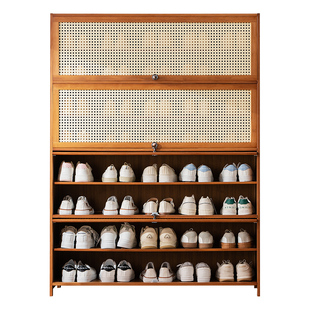 鞋柜门口家用大容量鞋架子出租屋室内简易实木入户收纳神器省空间