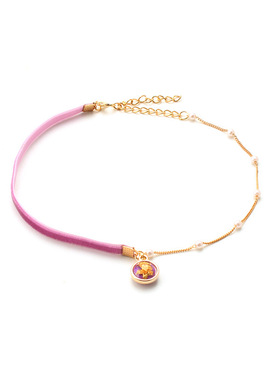 超仙紫色蕾丝花朵脖子饰品颈带