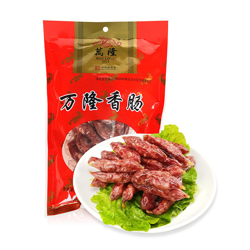 杭州特产万隆优级香肠500g广式腊肠枣肠装顺丰不包邮过年不打烊