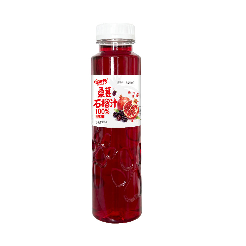 100%桑葚石榴汁350ml*12瓶无菌灌装云南软籽石榴四川桑葚果汁饮料