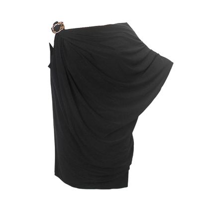 ZS简约斜拉褶 视觉显瘦 拉丁舞长款上衣舞蹈女国标舞连衣裙 L606