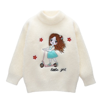 女童毛衣冬季水貂绒加厚加绒