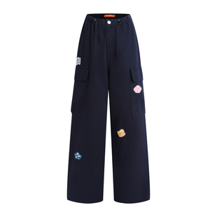 NOISY TEDDY26年春季新款卡通刺绣贴布女士休闲长裤甜酷时尚百搭