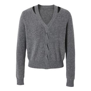 indicia标记女装冬商场同款简约通勤扭结针织毛衣上衣5D310MS546