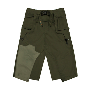 不作恶「游隼武士裤」赛博朋克机能风宽松国潮七分阔腿裤男春夏