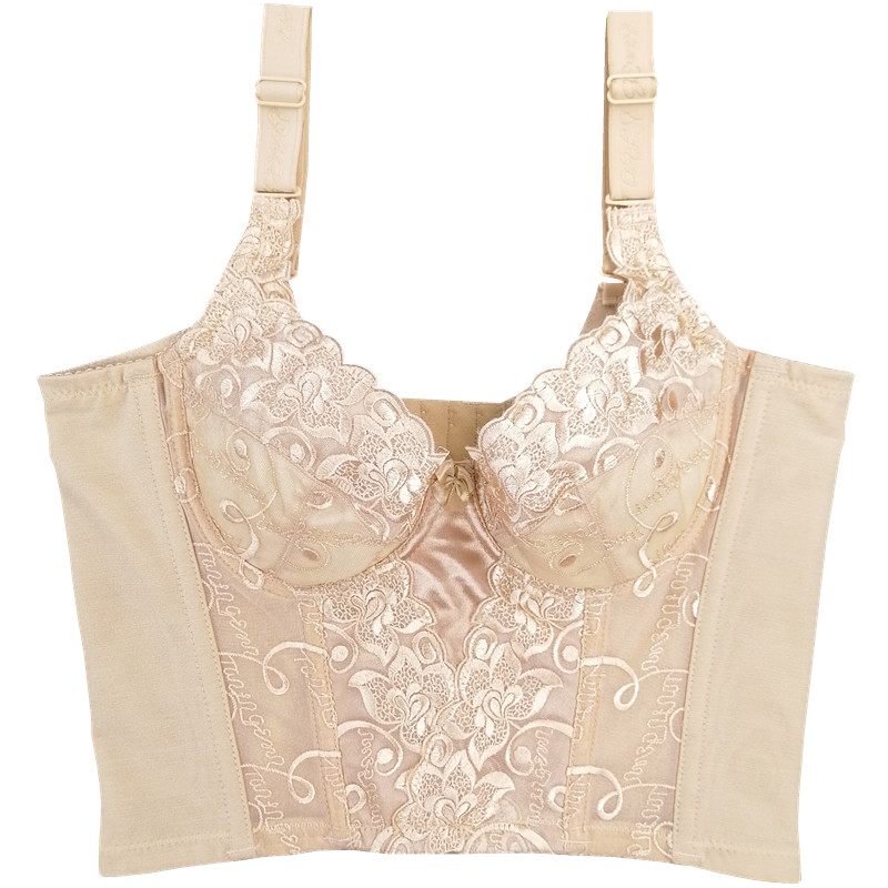 美容院塑身收胃长文胸收腹侧收副乳聚拢调整型内衣加长款无海绵薄