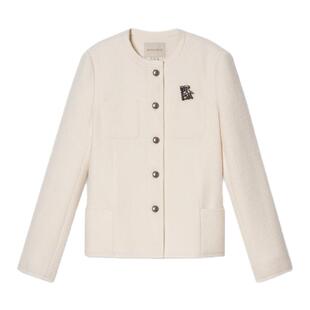 PSALTER诗篇美丽诺羊毛圈圈呢圆领短外套2025款