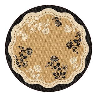 中古风圆形地毯pvc可擦免洗摇椅地垫客厅书房椅子皮革隔音脚垫子