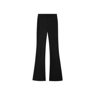 alex stevens黑色微喇叭裤女春秋季休闲裤高腰弹力显瘦长裤马蹄裤