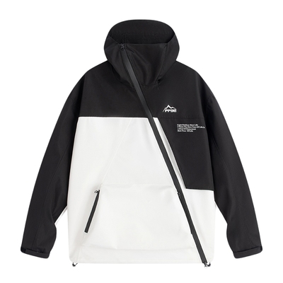 ppge男女同款拼接撞色斜拉链情侣外套春季新款户外防风防水登山服