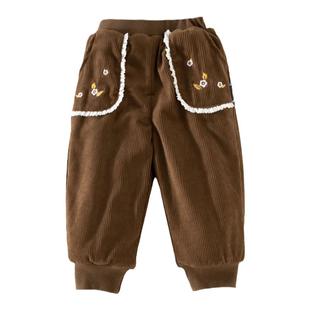 童泰冬季儿童棉裤女童一条过冬裤子加厚女宝宝冬天外穿1岁4女孩厚