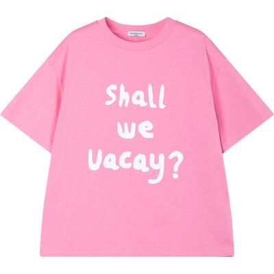 MUCMUKN【海风假期】sorona光盾凉感手绘度假slogon印花短袖T恤夏