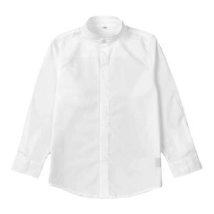 学生英伦校园白色经典校服衬衫春秋纯棉双层立领学院透气男童校服