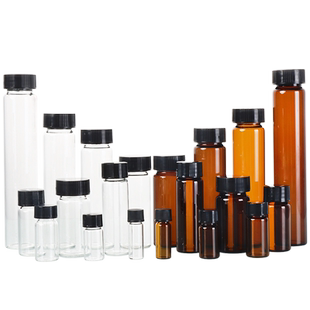 透明棕色螺口玻璃样品瓶西林瓶试剂瓶实验室玻璃瓶精油瓶密封瓶含PE垫片顶空瓶进样瓶血清瓶色谱瓶分装瓶