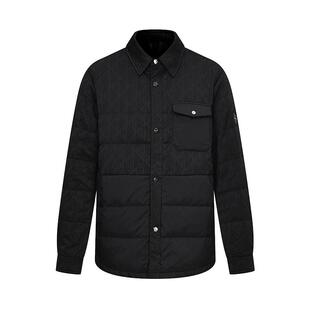 RARE威雅男装冬季新款衬衫款保暖黑色休闲外套男士轻薄鹅绒羽绒服